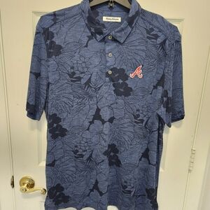 Tommy Bahama, Navy, Atlanta Braves B&T Miramar Blooms Sz XXL NWT